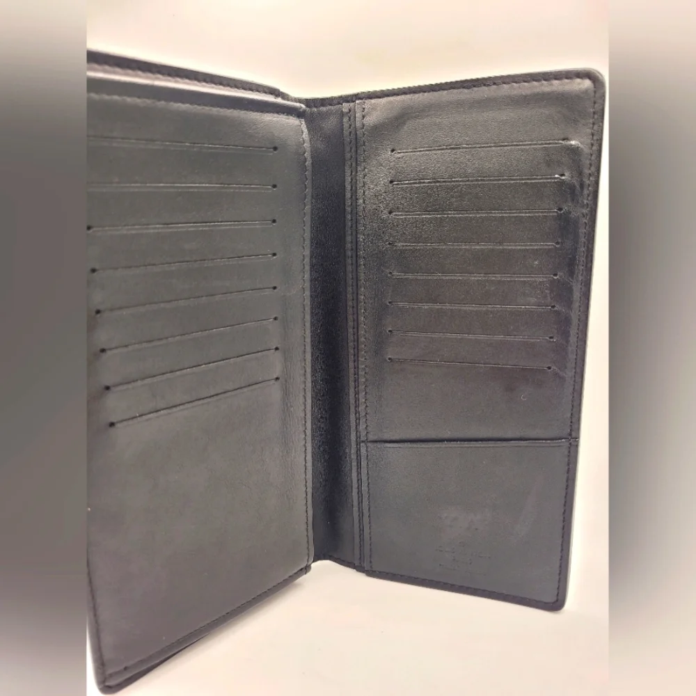 LOUIS VUITTON Brazza Long Bifold Monogram Shadow Black Unisex Wallet